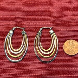 Milor Gold and Silver Layered Earrings